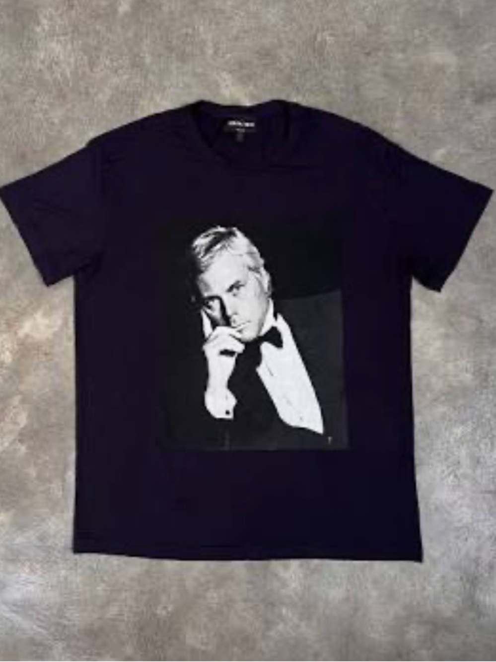 Emporio Armani Black Tee with Monochrome Portrait